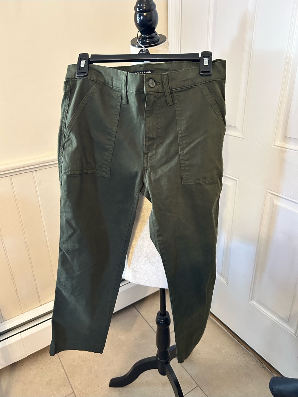 Lucky Brand Utility Straight Crop Pants Olive Green Size 4/27 Like New!